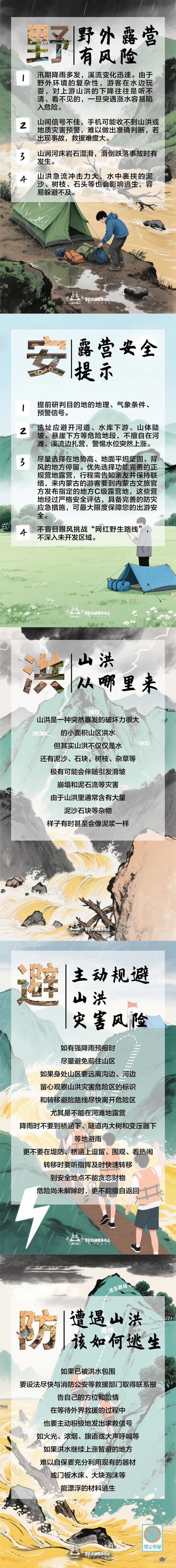 【原创海报】我旗将迎来强对流天气！自然之约≠盲目奔赴→ 解锁野外露营的“谨慎密码”