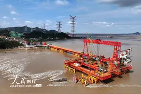 浙江舟山：富翅门公铁两用大桥建设有序推进图片