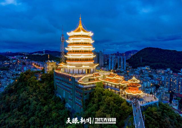 G视觉丨山体公园灯光扮靓城市夜景