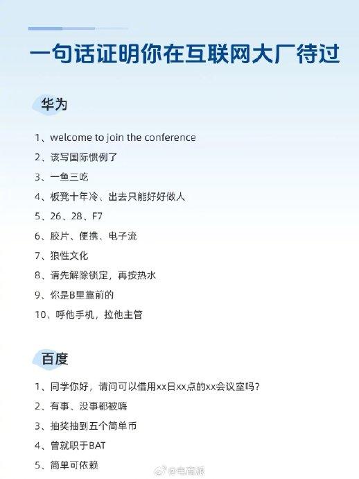 网友用一句话证明互联网大厂经历