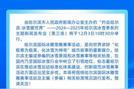 “约会哈尔滨 冰雪暖世界”丨2024-2025年哈尔滨冰雪季系列主题新闻发布会（第三场）将于12月3日10时30分举行图片