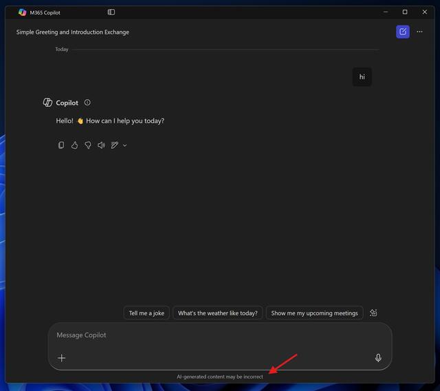 Microsoft 365 Copilot 将默认移除“AI 内容可能不准确”警告