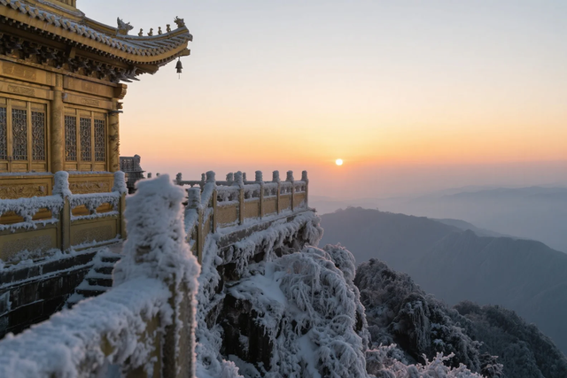 银色世界，雪中禅意：峨眉山的冬天美成了佛国仙境