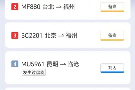 飞往福州机场的航班出现大面积备降，机场客服：临时空中管制图片