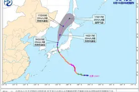 台风“兰恩”向北偏东方向移动 将于明天变性为温带气旋图片