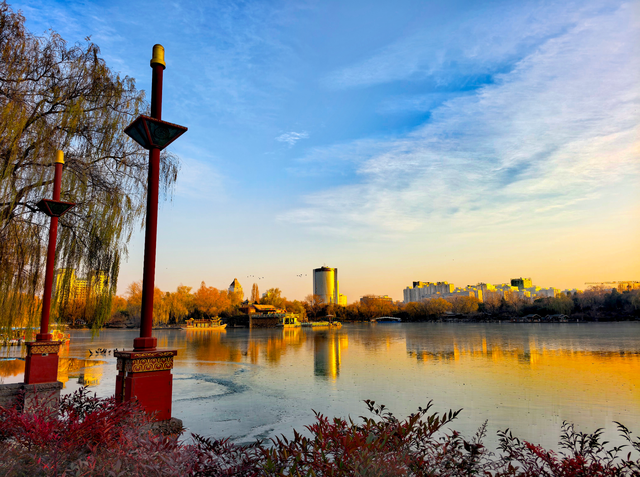 赴一场紫竹院的冬日之约，在夕阳里撞见满院温柔
