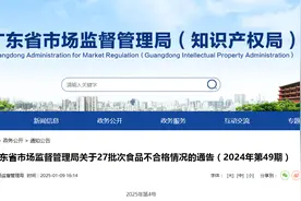 广东省市场监督管理局关于27批次食品不合格情况的通告（2024年第49期）图片