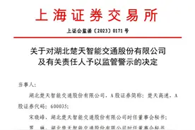 V观财报｜楚天高速及两任董秘被监管警示图片