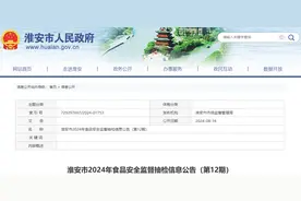 江苏省淮安市2024年食品安全监督抽检信息公告（第12期）图片