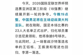 今晚，国足战澳大利亚！23人大名单出炉→图片