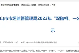【河北】唐山市市场监督管理局2023年“双随机、一公开”抽查结果公示图片