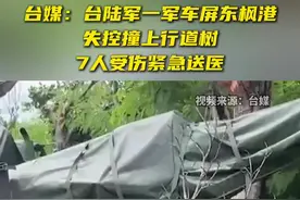 台媒：台陆军一军车屏东枫港失控撞上行道树，7人受伤紧急送医图片