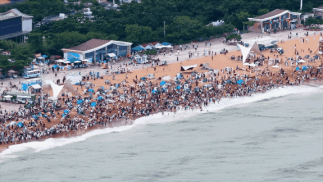 日照海边！“下饺子”模式！今夏顶流避暑地！