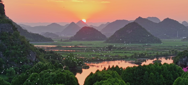 壮美如斯！“天眼”看普者黑山水田园风景如画