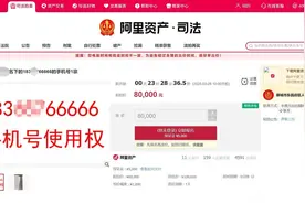 “5个6”手机号使用权8万元起拍，已有11人报名图片