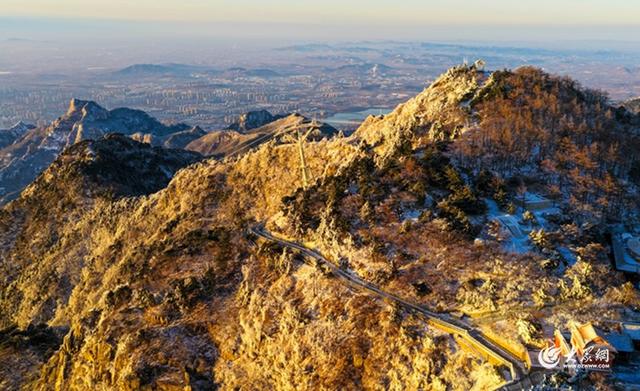霜峰染金辉 泰山冬日沐暖阳