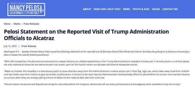 翻新“恶魔岛”监狱造价最高超20亿美元！特朗普都可能嫌贵