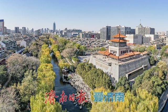一年四季 泉在济南丨护城河畔诗意浓 晴光倾洒柳轻拂