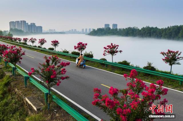 湖北宜都：雨后清江雾似纱景如画