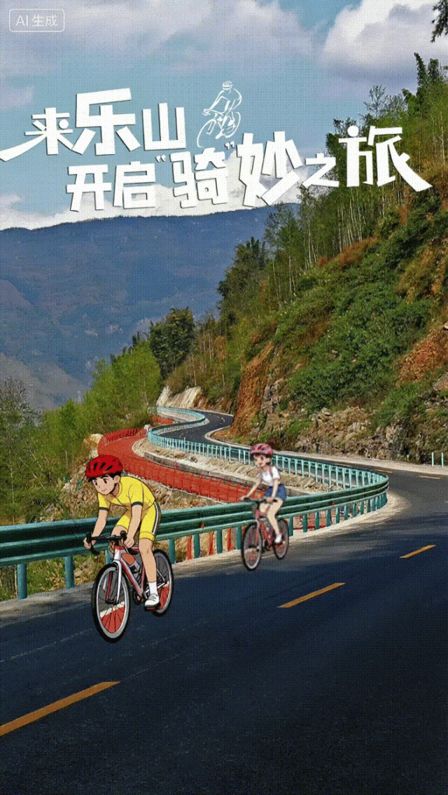 AI海报丨来乐山，开启 “骑” 妙之旅！