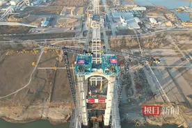 4猫道设计，湖北燕矶长江大桥猫道贯通图片