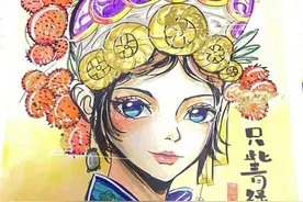 绘画《戏中人》｜烟台中小学生“才艺秀”作品选登图片