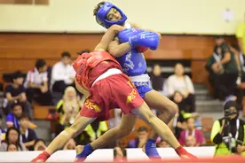 （体育）武术——世青赛：郭俊彪获散打60公斤级冠军图片