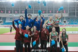 全国田径接力锦标赛收官，湖北女子百米接力队刷新最好成绩夺冠图片