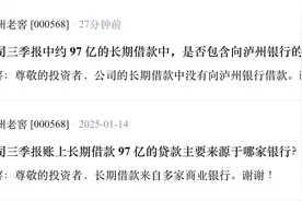 泸州老窖：97亿长期借款来自多家商业银行，没给经销商贷款用来买酒图片