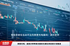 奥普光电：超高分辨率激光散射光谱仪项目按计划推进视频封面