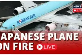 韩媒发现：CNN印度合作频道直播羽田机场撞机，却把大韩航空客机当封面图片
