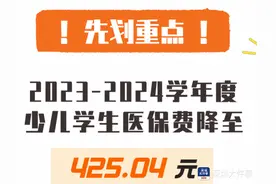 深圳少儿学生医保费降至425.04元 已开始统一办理图片