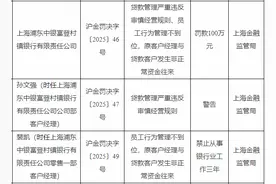 中银富登村镇银行被罚100万元，涉贷款管理严重违反审慎经营规则图片