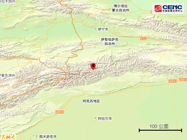 新疆伊犁州昭苏县发生3.6级地震