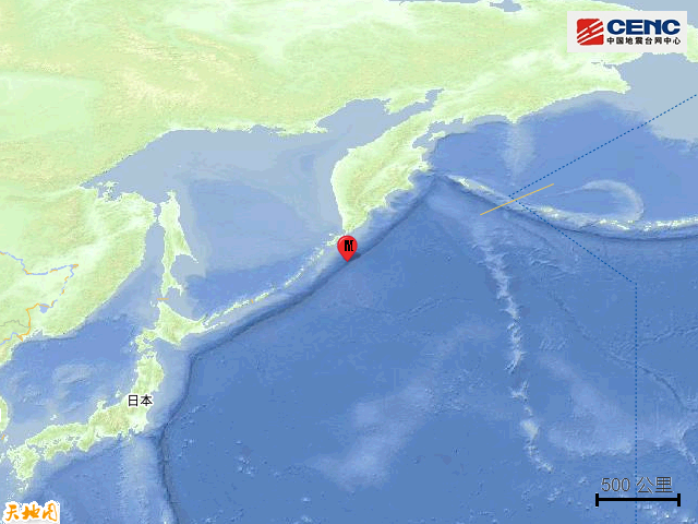 千岛群岛以东海域发生6.2级地震