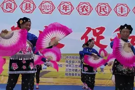 陆良16名老太太表演丰收舞图片
