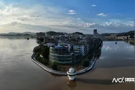 西江洪峰进入广东，贺江汇入西江洪水互相互托，封开城区受浸图片