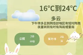 今天上海阳光开场，下午转雨，最高气温24℃图片