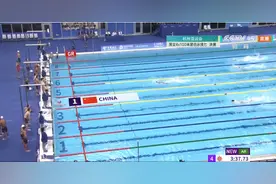 打破亚洲纪录！中国队夺得杭州亚运会男女混合4×100米混合泳接力冠军图片