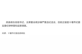 涉嫌严重违纪违法！湖北房县政协党组书记、主席董诠闻被查图片