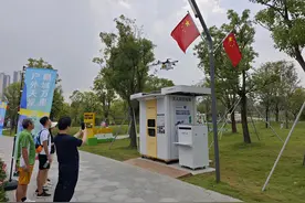 深圳笔架山体育公园无人机外卖航线开航图片