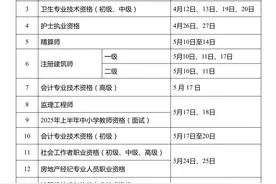 定了！2025年考证时间表公布图片