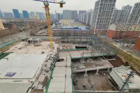 济南高新区开拓路小学项目开始主体结构施工图片