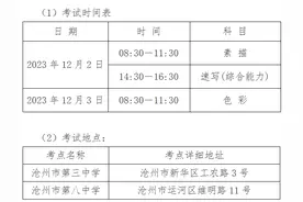 12月2日开考！沧州市区设这两个考点图片