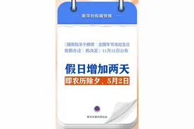 明年起法定节假日增加两天！春节和劳动节假日各增1天！图片