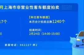 上海市2月份车牌拍卖明天举行，警示价92400元图片