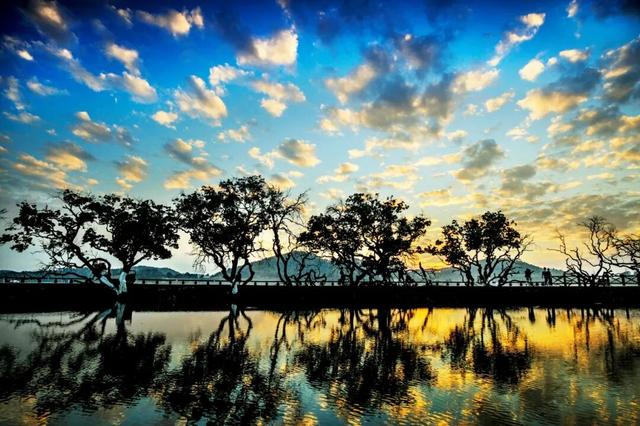 增城荔湖上演“天空之镜”，日出红霞美成仙境！