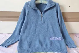 回望，从上往下织半开口拉链领套衫（附教程）图片