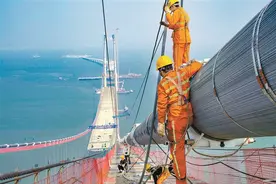一桥飞架湾区揽胜 深圳摄影家用镜头记录深中通道建设过程图片