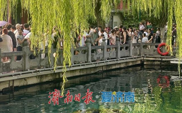 一年四季 泉在济南丨“趵突腾空”引客来 暑期尾声，趵突泉游客络绎不绝